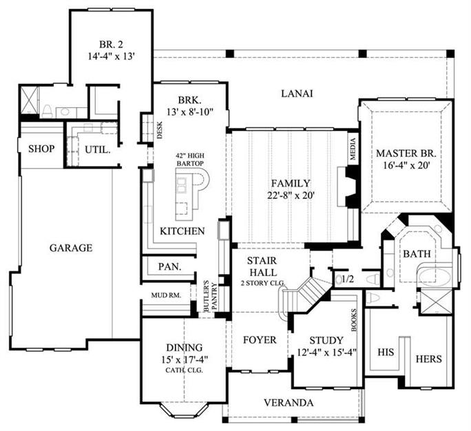 Luxury House Plan #134-1130: 5 Bedrm, 4550 Sq Ft Home | ThePlanCollection