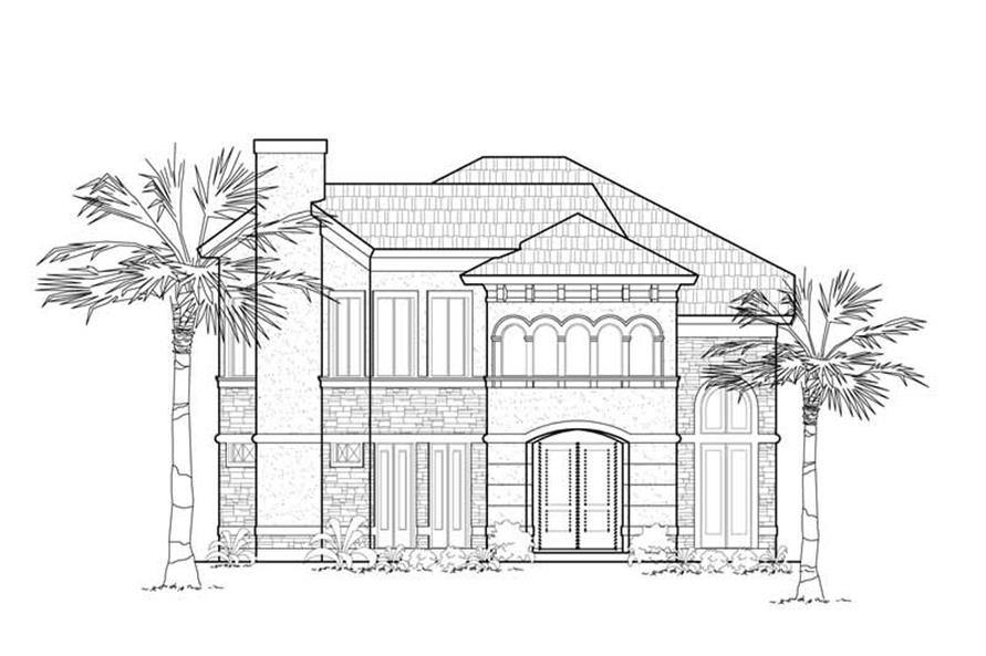 Home Plan Front Elevation of this 3-Bedroom,2412 Sq Ft Plan -134-1174
