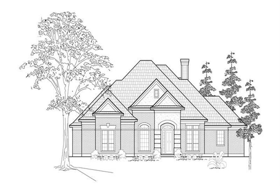Front View of this 4-Bedroom, 3115 Sq Ft Plan - 134-1214