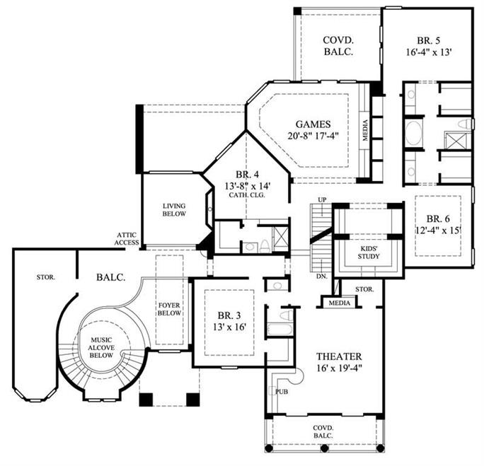 Luxury Plan - 6 Bedrms, 5.0 Baths - 6,344 Sq Ft - Plan #134-1265