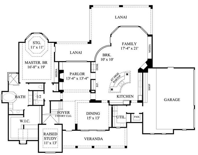 Country Home Plan - 4 Bedrms, 3.5 Baths - 4,405 Sq Ft - Plan #134-1320