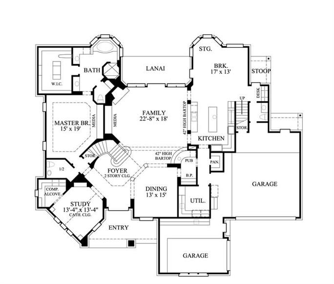 4 Bedroom Luxury House Plan #134-1324: 4814 Sq Ft Home 