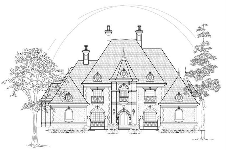 Front View of this 4-Bedroom, 4955 Sq Ft Plan - 134-1326