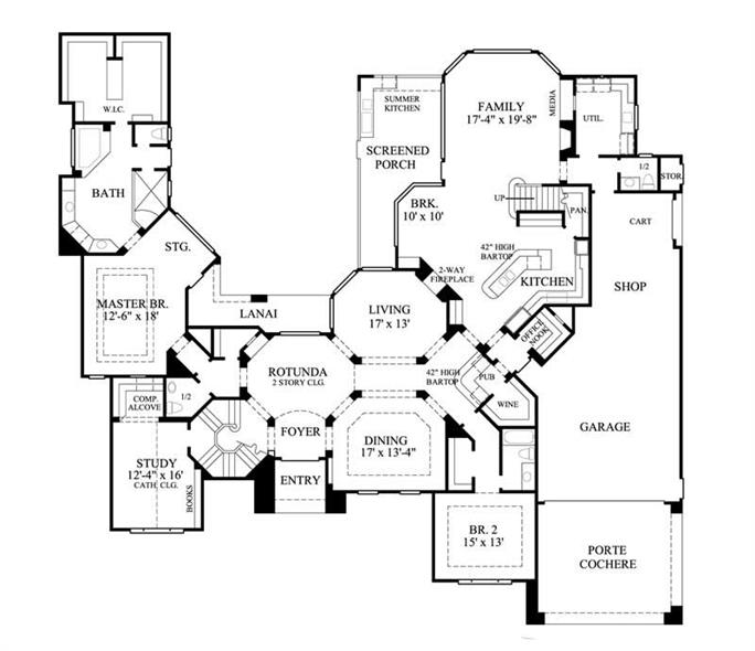 European Plan - 5 Bedrms, 7.0 Baths - 5,836 Sq Ft - Plan #134-1330