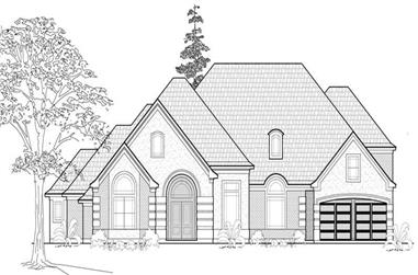 4-Bedroom, 3959 Sq Ft Luxury House Plan - 134-1384 - Front Exterior