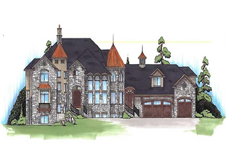 8-Bedroom, 5561 Sq Ft European Home Plan - 135-1119 - Main Exterior