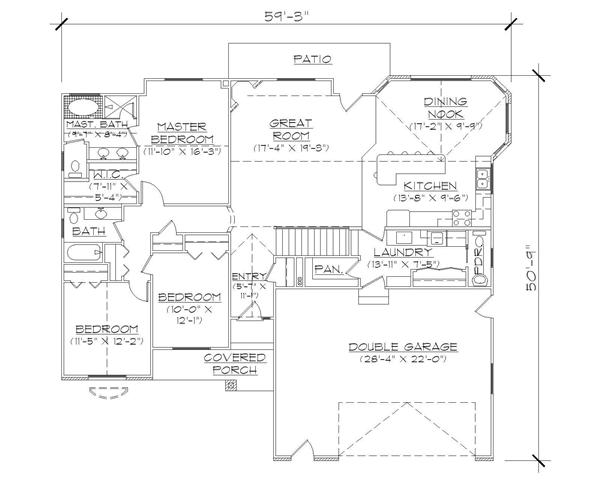 Ranch House Plans - Home Design VH-R1621