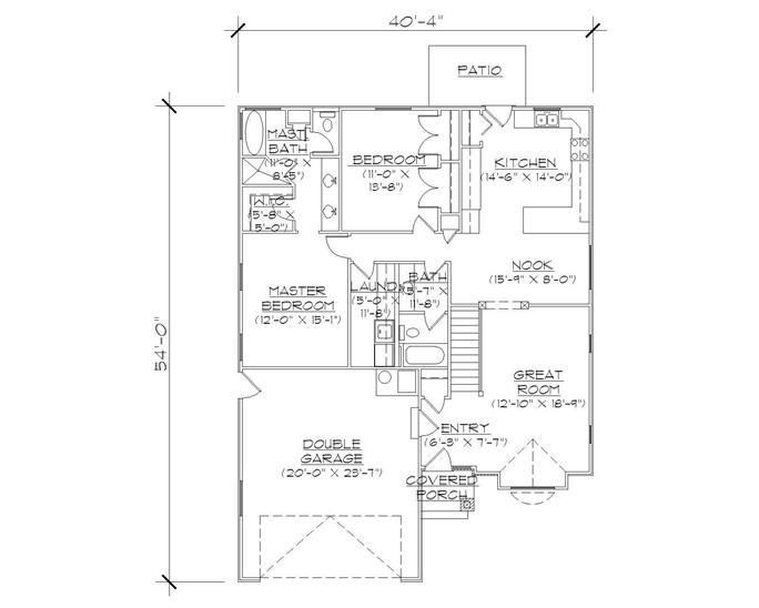 Craftsman Floor Plan - 5 Bedrms, 3 Baths - 1454 Sq Ft - #135-1158