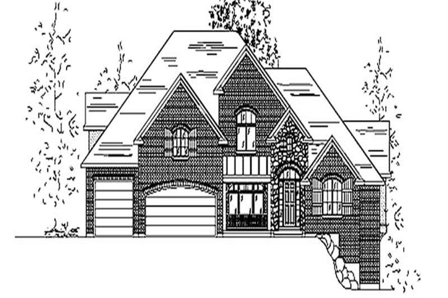 5-Bedroom, 3721 Sq Ft European House Plan - 135-1171 - Front Exterior