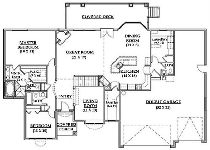 European Plan - 2 Bedrms, 3.0 Baths - 2,077 Sq Ft - Plan #135-1302