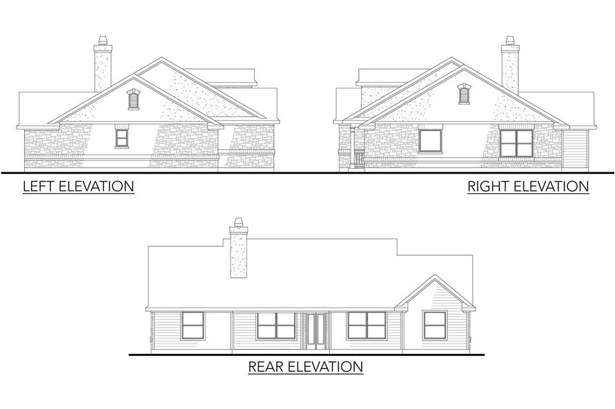 Home Plan Rear Elevation of this 3-Bedroom,1939 Sq Ft Plan -136-1026