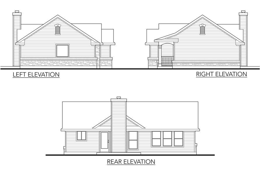 Home Plan Left Elevation of this 2-Bedroom,1092 Sq Ft Plan -136-1028