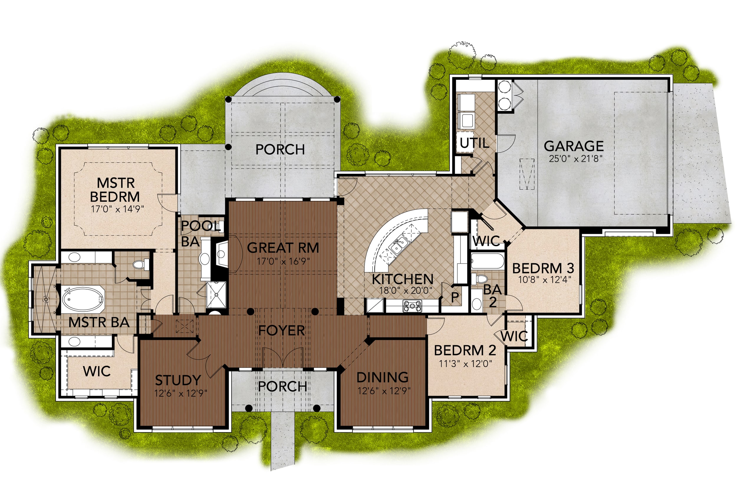 3 Bedroom Southwest House Plan With Texas Style 2504 Sq Ft