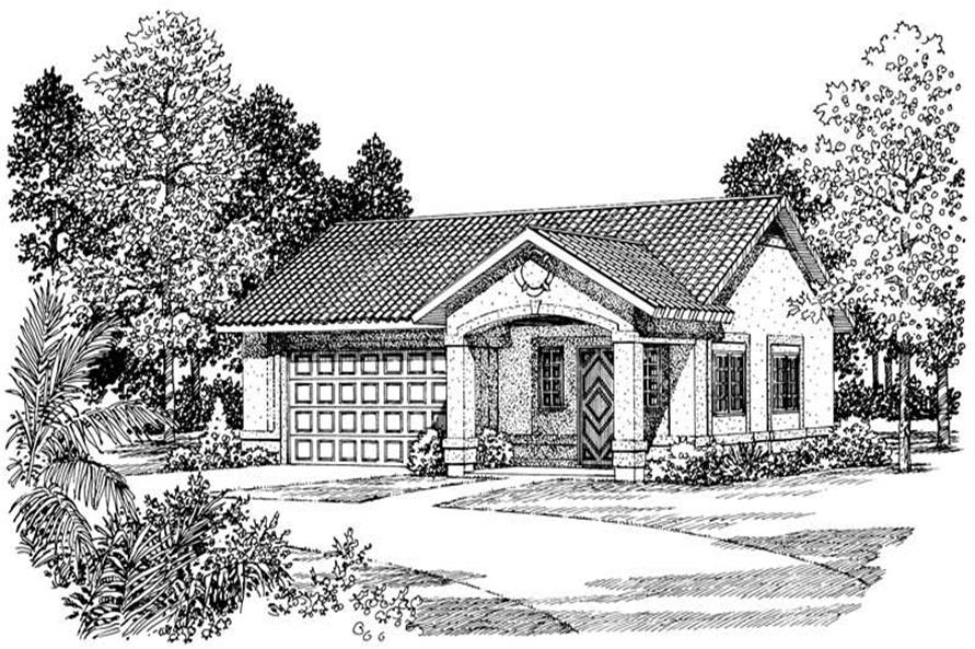 1-Bedroom, 861 Sq Ft Garage House Plan - 137-1099 - Front Exterior