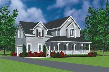 3-Bedroom, 1987 Sq Ft Country Home Plan - 137-1114 - Main Exterior