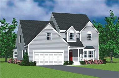 4-Bedroom, 2057 Sq Ft Country House Plan - 137-1115 - Front Exterior