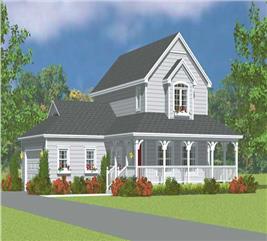 2 Story 2 Bedroom A-Frame House Plan - 1076 Sq Ft, 1 Bath