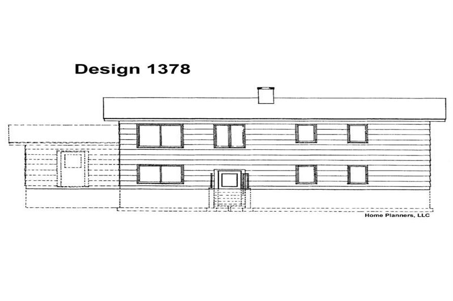 Home Plan Rear Elevation of this 5-Bedroom,2080 Sq Ft Plan -137-1155