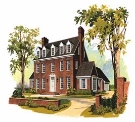 Georgian, Colonial House Plans - Home Design HW-2662 # 17581