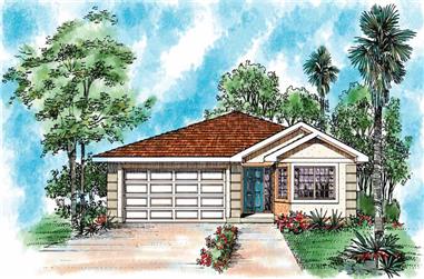 3-Bedroom, 1430 Sq Ft Mediterranean Home Plan - 137-1189 - Main Exterior