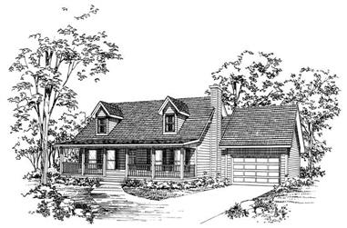 3-Bedroom, 2107 Sq Ft Country House Plan - 137-1193 - Front Exterior