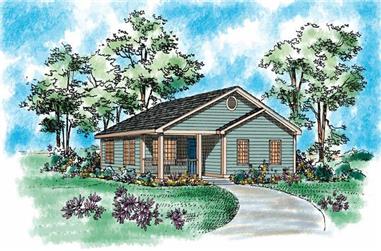 2-Bedroom, 1433 Sq Ft Country Home Plan - 137-1195 - Main Exterior