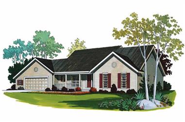 3-Bedroom, 2034 Sq Ft Country House Plan - 137-1206 - Front Exterior