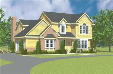 3-Bedroom, 2037 Sq Ft Country Home Plan - 137-1241 - Main Exterior