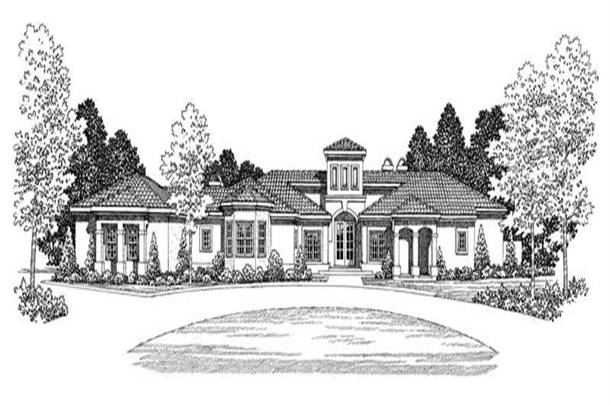 Home Plan Front Elevation of this 3-Bedroom,3034 Sq Ft Plan -137-1280