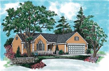 3-Bedroom, 1530 Sq Ft Country Home Plan - 137-1282 - Main Exterior