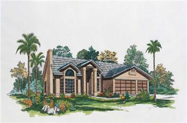 3-Bedroom, 2517 Sq Ft Mediterranean Home Plan - 137-1301 - Main Exterior