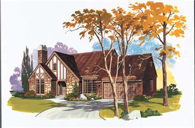 3-Bedroom, 2211 Sq Ft European House Plan - 137-1305 - Front Exterior