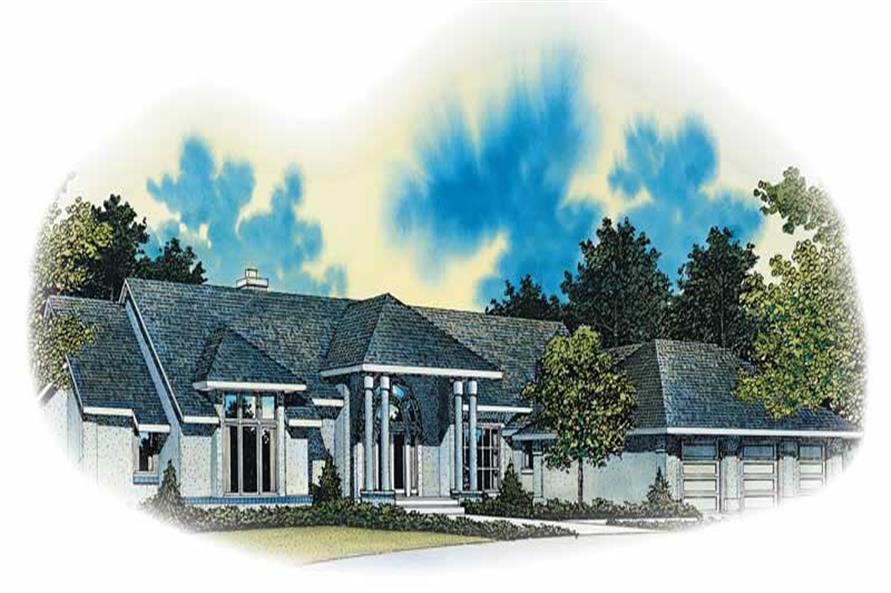 3-Bedroom, 4210 Sq Ft Mediterranean House Plan - 137-1329 - Front Exterior