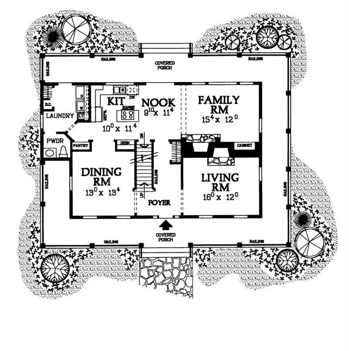 Country, Farmhouse House Plans - Home Design # 18310