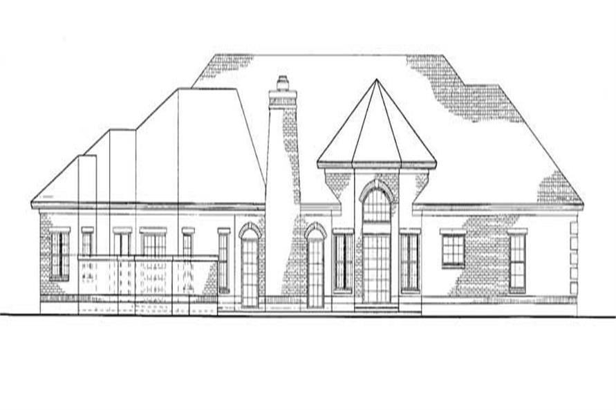 Home Plan Rear Elevation of this 4-Bedroom,2946 Sq Ft Plan -137-1427