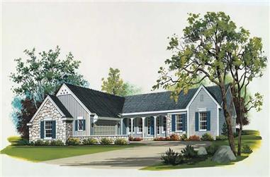 3-Bedroom, 2129 Sq Ft Country Home Plan - 137-1435 - Main Exterior