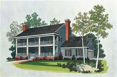 4-Bedroom, 2928 Sq Ft Colonial Home Plan - 137-1459 - Main Exterior