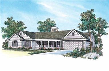 3-Bedroom, 2203 Sq Ft Ranch Home Plan - 137-1472 - Main Exterior