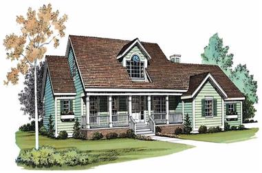 4-Bedroom, 2002 Sq Ft Country House Plan - 137-1521 - Front Exterior