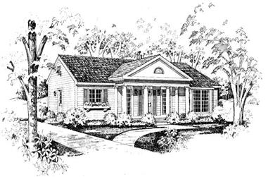 3-Bedroom, 1376 Sq Ft Colonial Home Plan - 137-1523 - Main Exterior