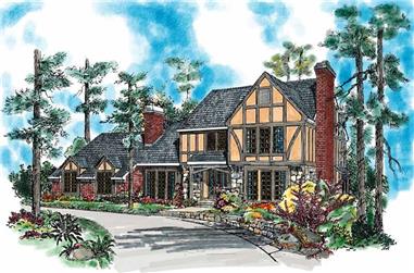 4-Bedroom, 2617 Sq Ft European House Plan - 137-1560 - Front Exterior