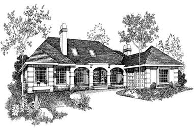 4-Bedroom, 3054 Sq Ft Mediterranean House Plan - 137-1565 - Front Exterior