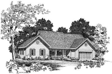 4-Bedroom, 2415 Sq Ft Country House Plan - 137-1587 - Front Exterior