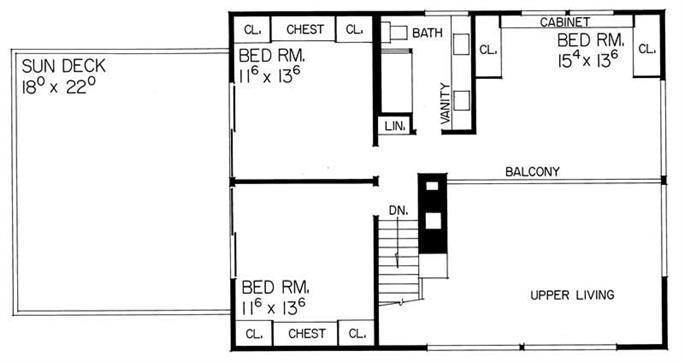 Contemporary House Plan - 4 Bedrms, 2 Baths - 1427 Sq Ft - #137-1729