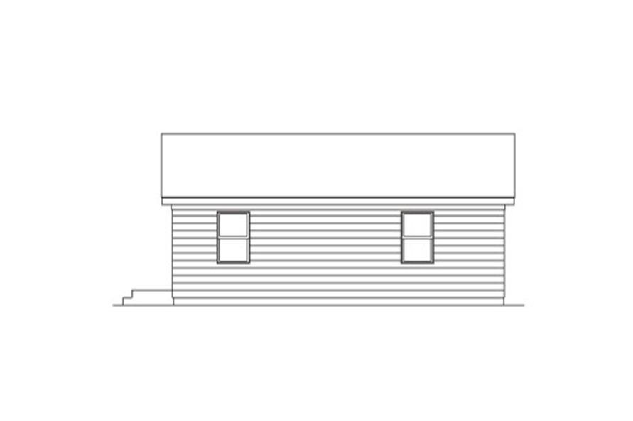 Home Plan Rear Elevation of this 2-Bedroom,800 Sq Ft Plan -138-1024