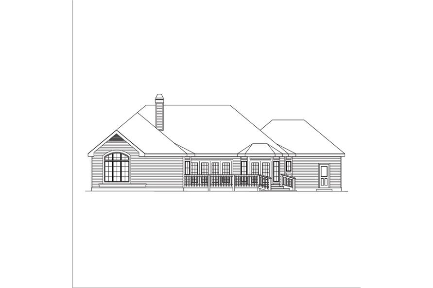 Home Plan Rear Elevation of this 3-Bedroom,2452 Sq Ft Plan -138-1039