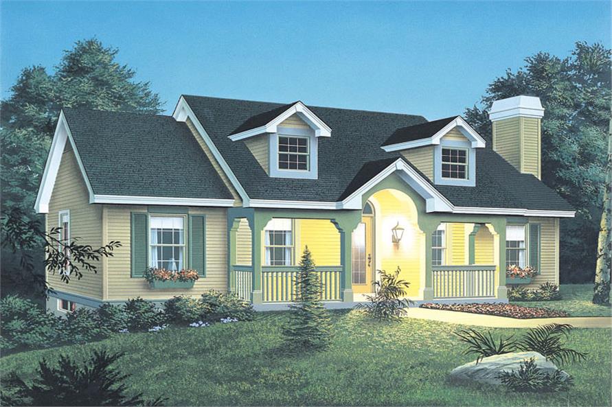 3-Bedroom, 1140 Sq Ft Cottage House Plan - 138-1061 - Front Exterior