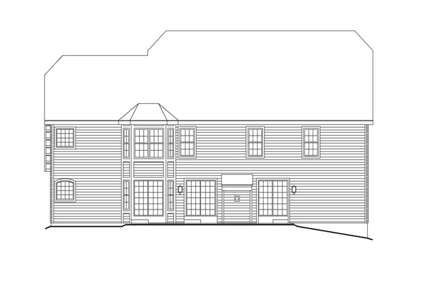 Home Plan Rear Elevation of this 6-Bedroom,4269 Sq Ft Plan -138-1104
