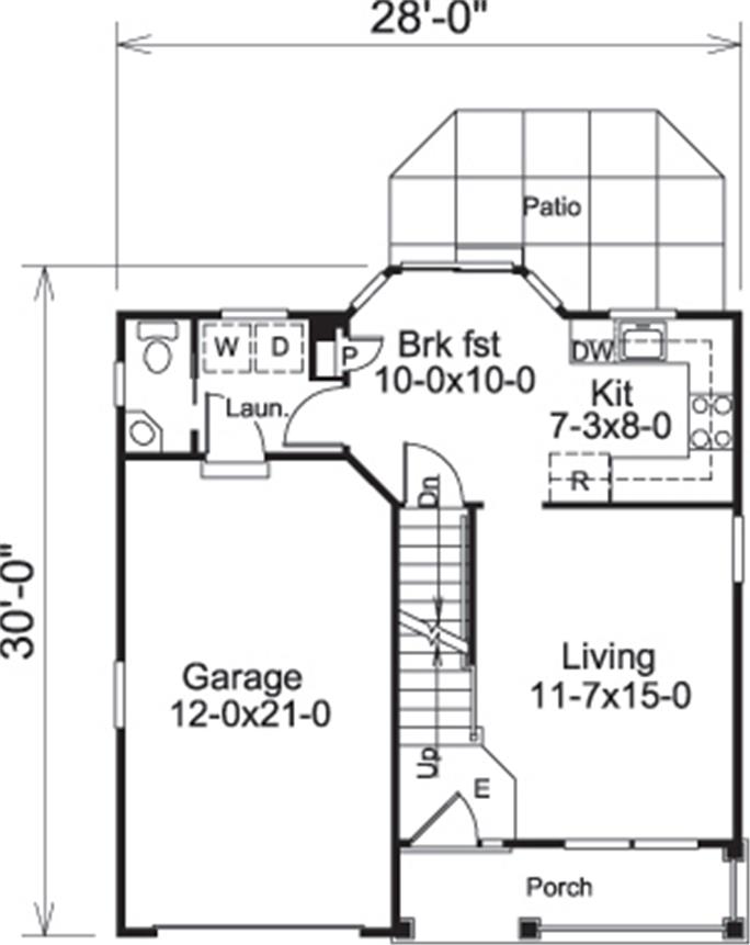 Traditional House Plan - 2 Bedrms, 2.5 Baths - 1167 Sq Ft - #138-1179