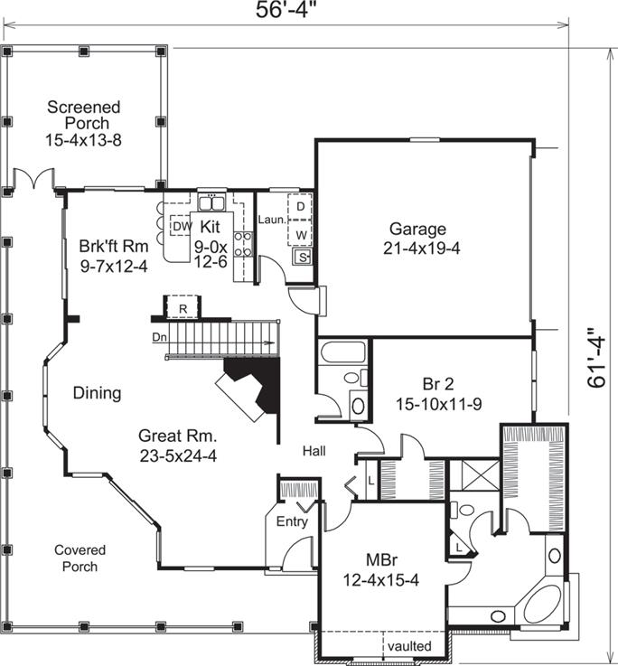 Ranch House Plan #138-1199: 2 Bedrm, 1646 Sq Ft Home | ThePlanCollection